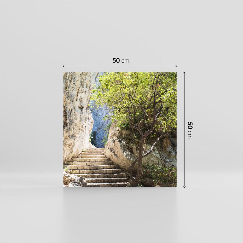 Obraz na płótnie 50x50 - Krok po kroku do celu - schody, perspektywa