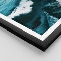 Plakat w ramie 50x70 - Wibracje Oceanu - turkusowy ocean, fale - rama czarna