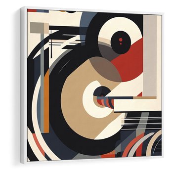 Obraz w ramie 50x50 - Wibracje Marzeń - abstrakcyjny obraz, geometryczne koła - rama biała