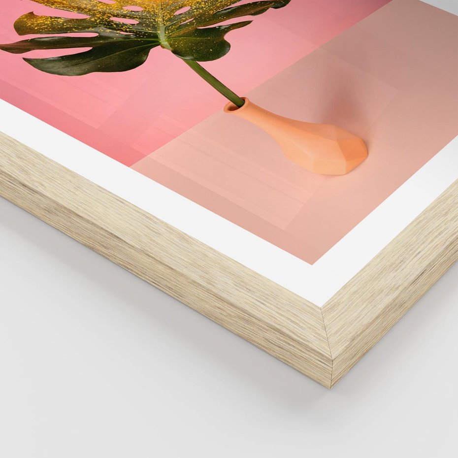 Plakat w ramie 40x50 - Egzotyczna monstera - monstera, liść - rama drewno