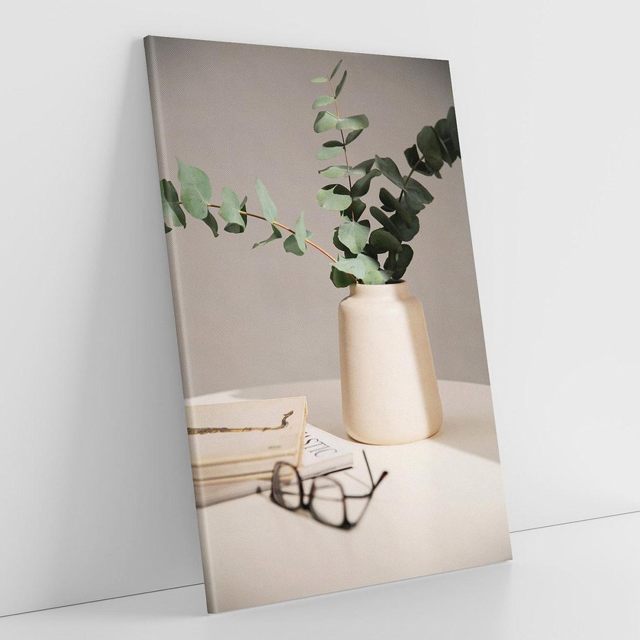 Obraz na płótnie 50x70 - Eukaliptusowe liście w okularach - liście, eukaliptus