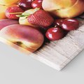 Obraz na płótnie 60x60 - brzoskwinie i wiśnie - owoce, brzoskwinie