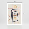 Plakat bez ramy 21x30 - Manifestacje Dziwności - abstrakcja w stylu picasso, beżowe tło