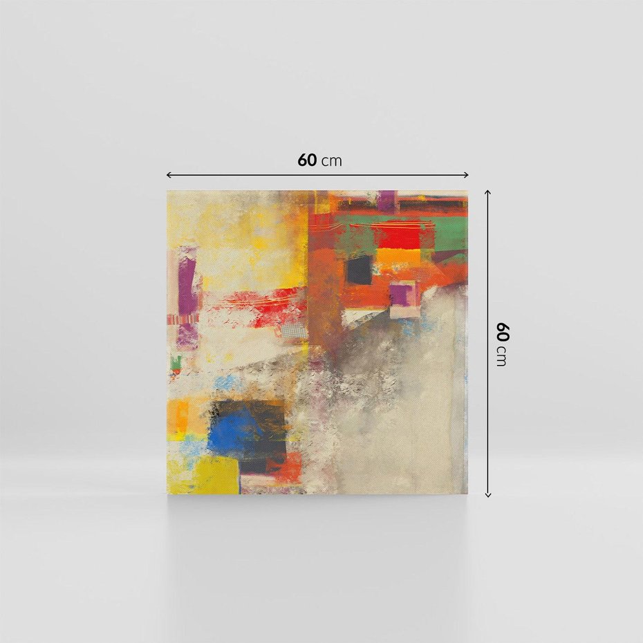 Obraz na płótnie 60x60 - Abstrakcja olejna - kształty i kolory - abstrakcja, olejna