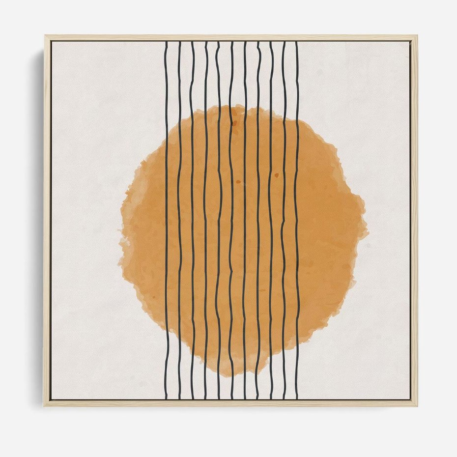 Obraz w ramie 50x50 - Taniec Emocji - abstrakcyjne akwarelowe plamy, nieregularne kreski - rama drewno