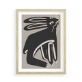 Plakat w ramie 50x70 - Konturujące Struktury - skandynawska sztuka, królik - rama drewno