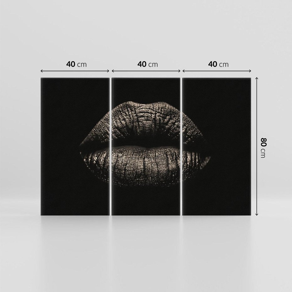 Obraz na płótnie 120x80 - Usta Czarno-Białe - usta, czarno