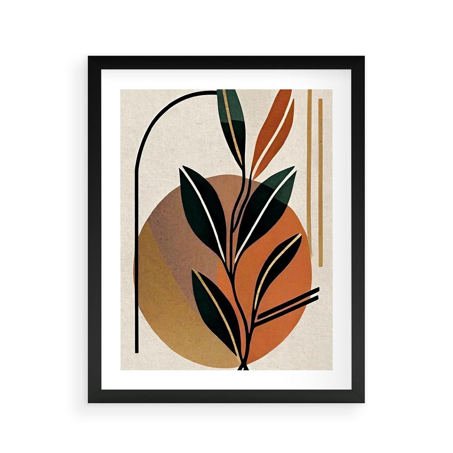 Plakat w ramie 40x50 - Boho Impulsy Kreatywności - boho obraz, abstrakcja - rama czarna