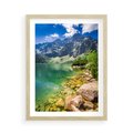 Plakat w ramie 50x70 - Mistyczne Połączenie - jezioro, góry - rama drewno