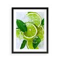 Plakat w ramie 40x50 - Ożywczy duet limonek i cytryn - limonki, cytryny - rama czarna