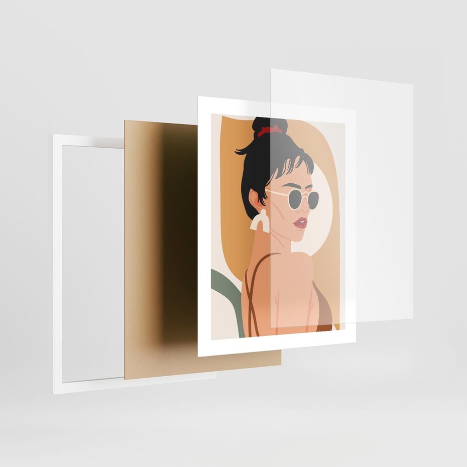 Plakat w ramie 40x50 - Kobieca Przenikliwość - nowoczesny plakat, styl retro - rama biała
