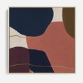 Obraz w ramie 80x80 - Abstrakt Marsala - nieregularne plamy, kształty - rama drewno