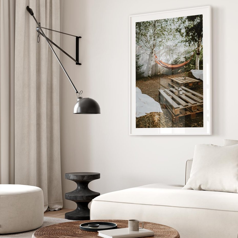 Plakat w ramie 40x50 - Harmonia i Spokój - boho, relaks - rama biała