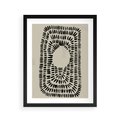 Plakat w ramie 40x50 - Zaklęte Wnętrza - boho plakat, czarne kropki kreski - rama czarna