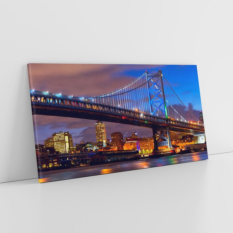 Obraz na płótnie 140x70 - Filadelfia: most nad zachodem słońca - Filadlefia, USA