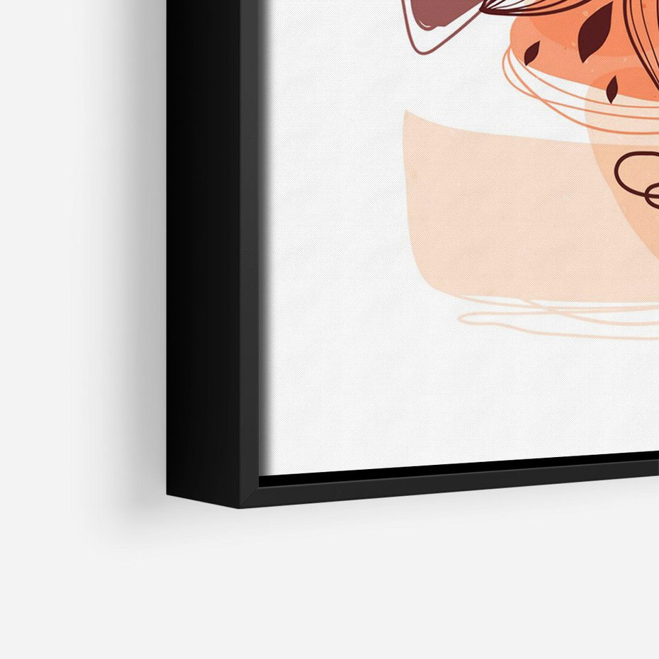 Obraz w ramie 70x100 - Kwiatowa Oaza - abstrakcyjna sztuka, plamy - rama czarna