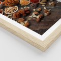 Plakat w ramie 50x70 - Szlachetne smaki kuchni - nasiona, bakalie - rama drewno