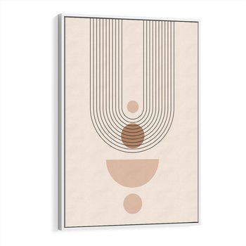 Obraz w ramie 50x70 - Strukturalne Kształty Postępu - boho plakat, minimalizm - rama biała