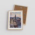 Plakat w ramie 30x40 - Manhattan - Wieżowce Nowego Jorku - Manhattan, Nowy Jork - rama drewno