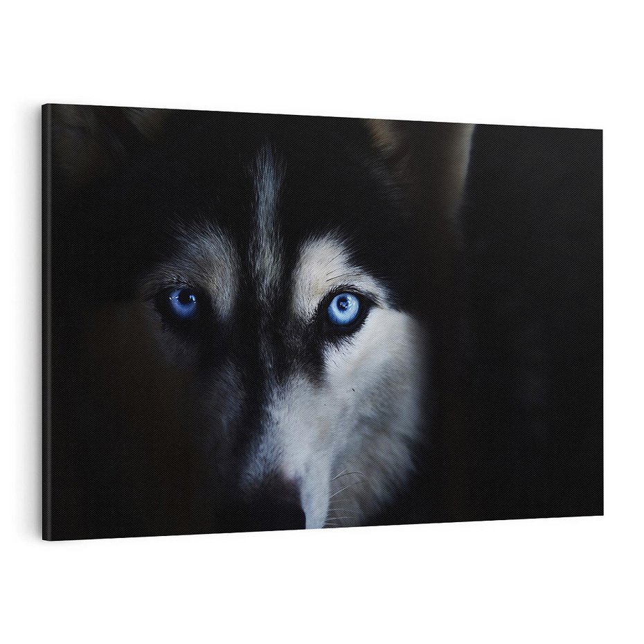 Obraz na płótnie 120x80 - Wilk i husky: siła przyjaźni - wilk, husky