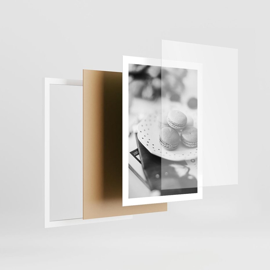 Plakat w ramie 50x70 - Makaroniki w Szarości - czarno biała fotografia, plakat - rama biała