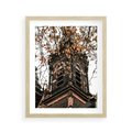 Plakat w ramie 40x50 - Jesienna Wieża w Liściach - architektura, wieża - rama drewno