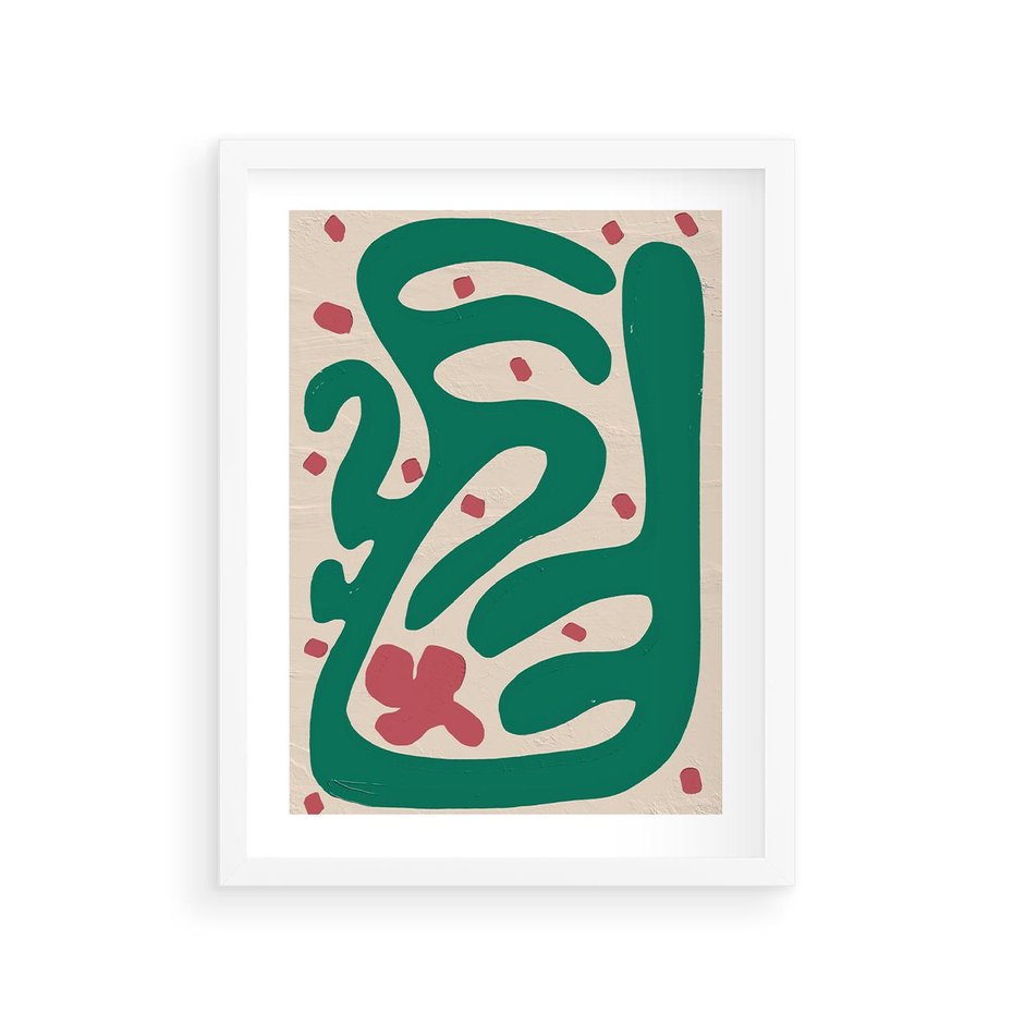 Plakat w ramie 30x40 - Boho Widoki - abstrakcyjny obraz, plakat - rama biała