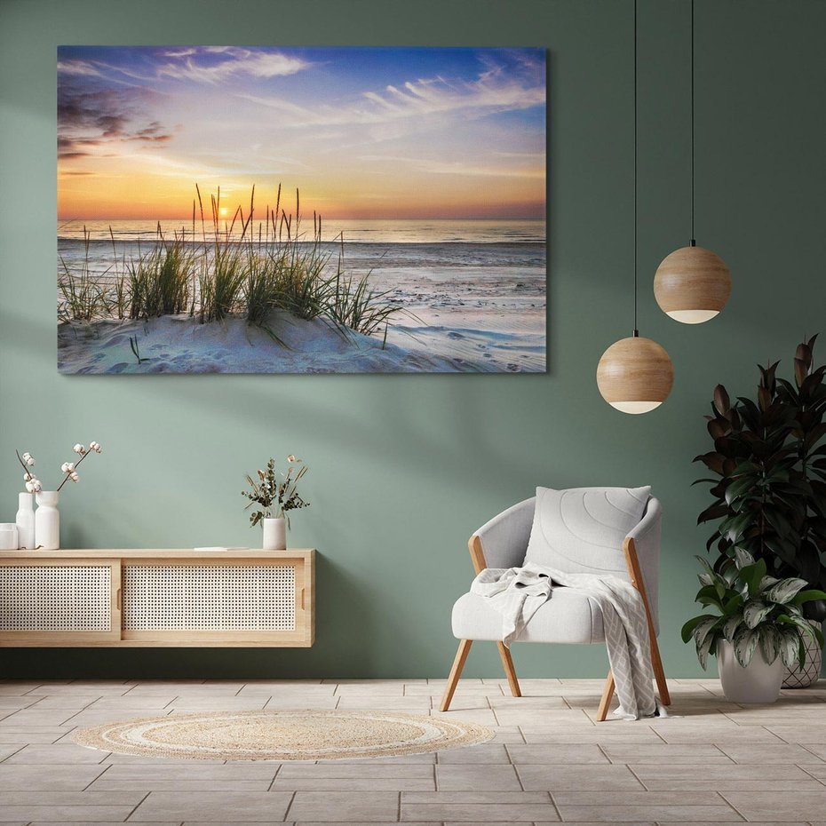 Obraz na płótnie 120x80 - Idylla nad Morzem - plaża, morze