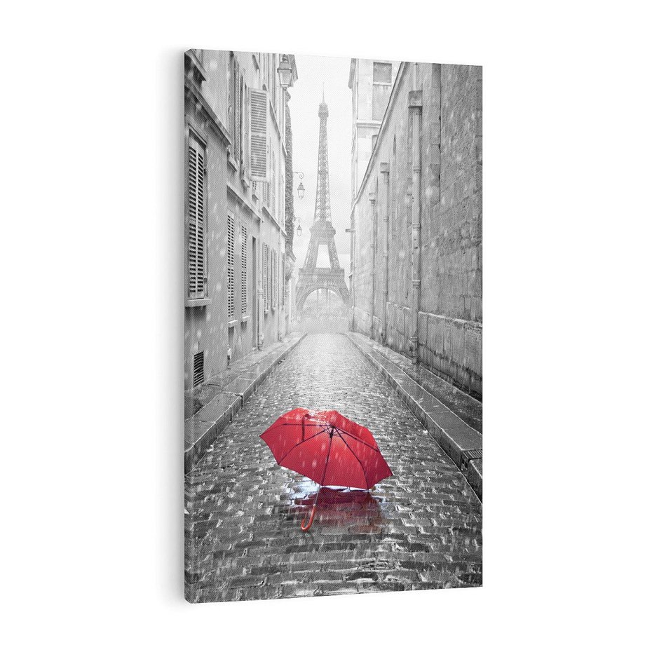 Obraz na płótnie 80x120 - Kolorowy parasol w Paryżu - Paryż, parasol