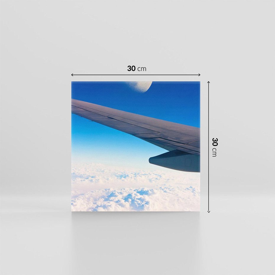 Obraz na płótnie 30x30 - Samolot ku Księżycowi - samolot, ksieżyc