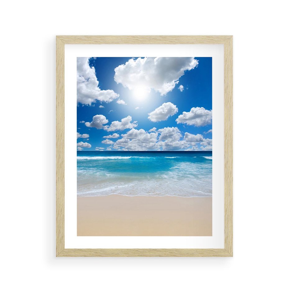Plakat w ramie 40x50 - Wakacyjna plaża - plaża, wakacje - rama drewno