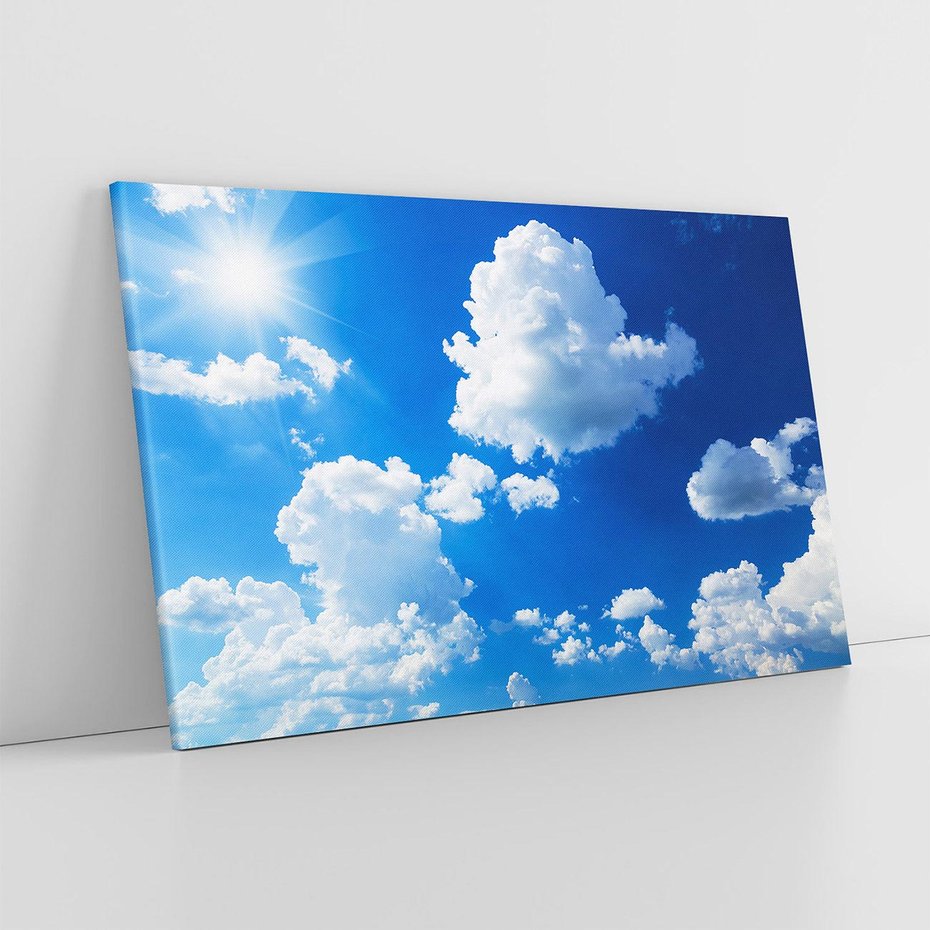 Obraz na płótnie 70x50 - Niebiańska panorama: Słońce, niebo i chmury - niebo, słońce