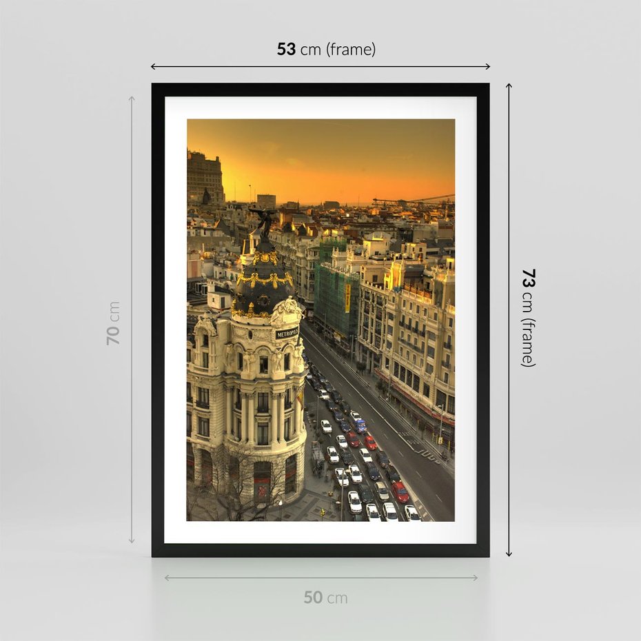 Plakat w ramie 50x70 - Miasto Metropolii - miasto, metropolia - rama czarna