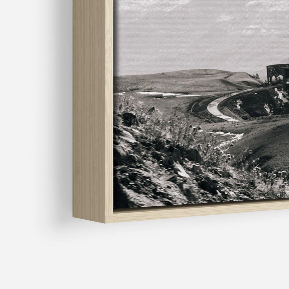 Obraz w ramie 120x80 - Wzgórza w Bieli - górski krajobraz, punkt widokowy - rama drewno