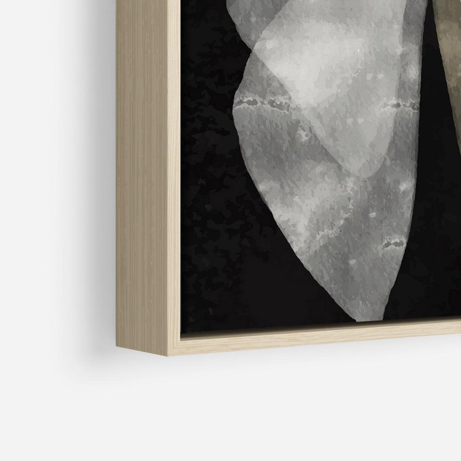 Obraz w ramie 80x80 - Obce Powidoki - abstrakcyjna ćma, mroczna atmosfera - rama drewno