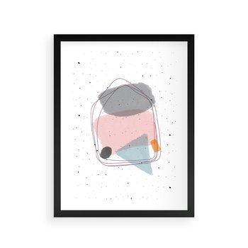 Plakat w ramie 50x70 - Migotliwa Opowieść - abstrakcyjna kompozycja, jak ręcznie malowana - rama czarna