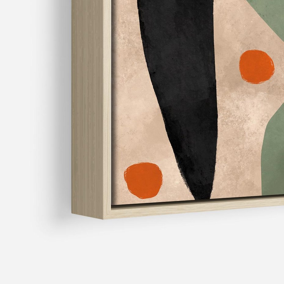 Obraz w ramie 80x80 - Impresje Boho - abstrakcyjny obraz, plakat - rama drewno