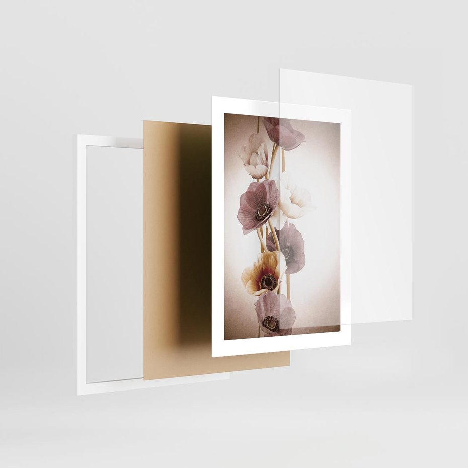 Plakat w ramie 30x40 - Eksplozja kolorów - akwarela, maki - rama biała