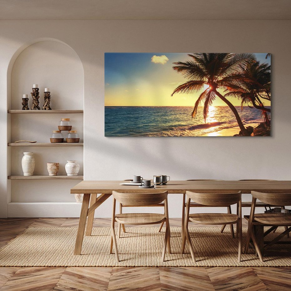 Obraz na płótnie 120x60 - Rajski Widok - zachód słońca,