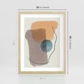 Plakat w ramie 30x40 - Rozkwitająca Akwarelowa Inspiracja - geometryczne elementy, stonowane ziemiste kolory - rama drewno