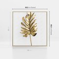 Obraz w ramie 80x80 - Ponadczasowy Urok - złote, liście - rama drewno