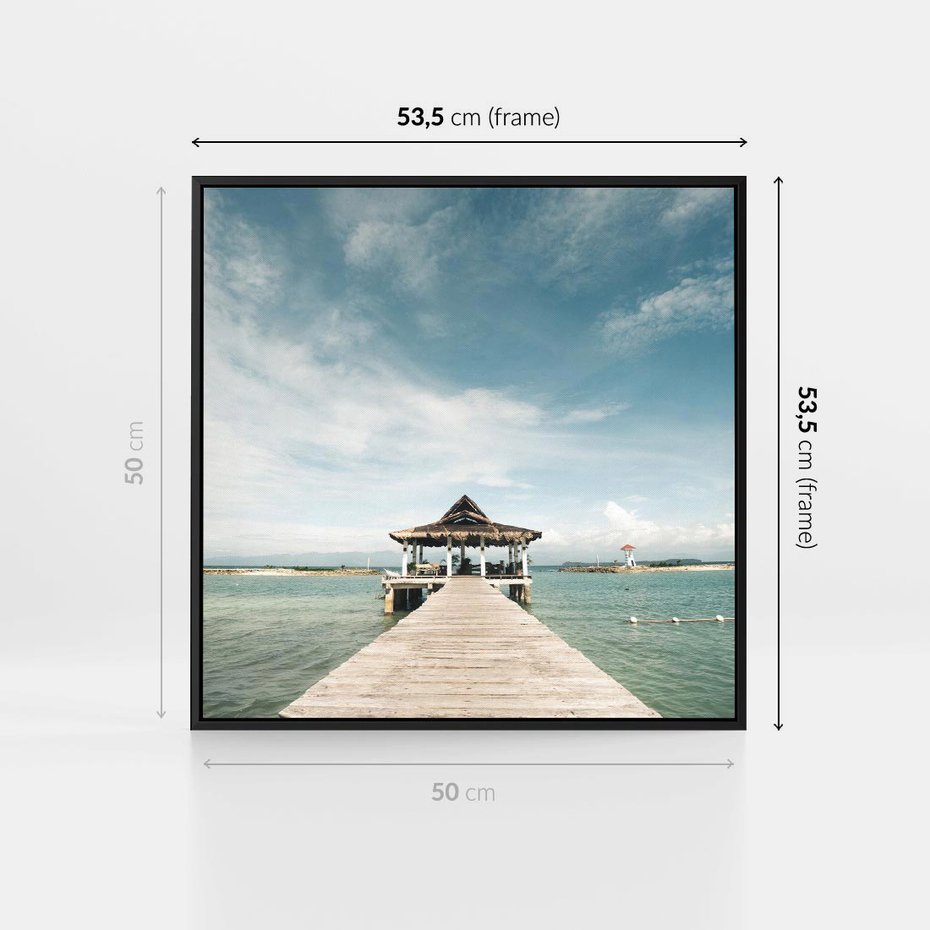 Obraz w ramie 50x50 - Magia Morza i Piękno Plaży - Hawaje, morze - rama czarna