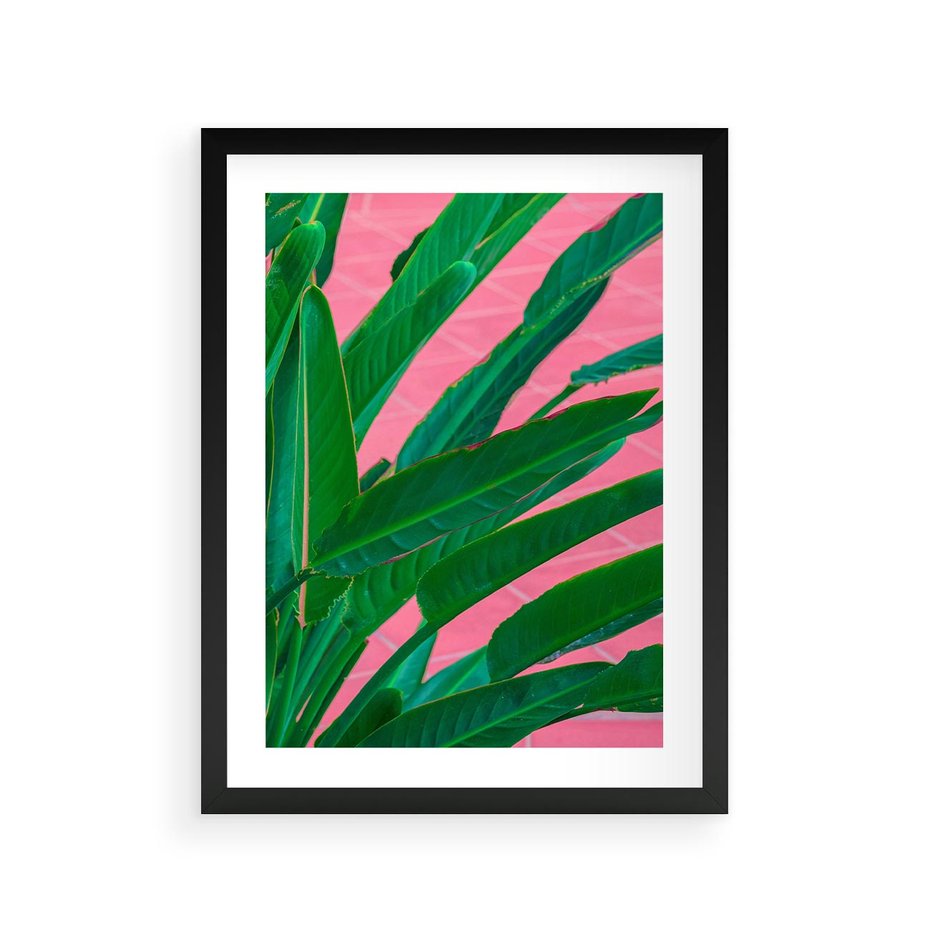 Plakat w ramie 30x40 - Odezwij się do przeszłości - liście, retro - rama czarna