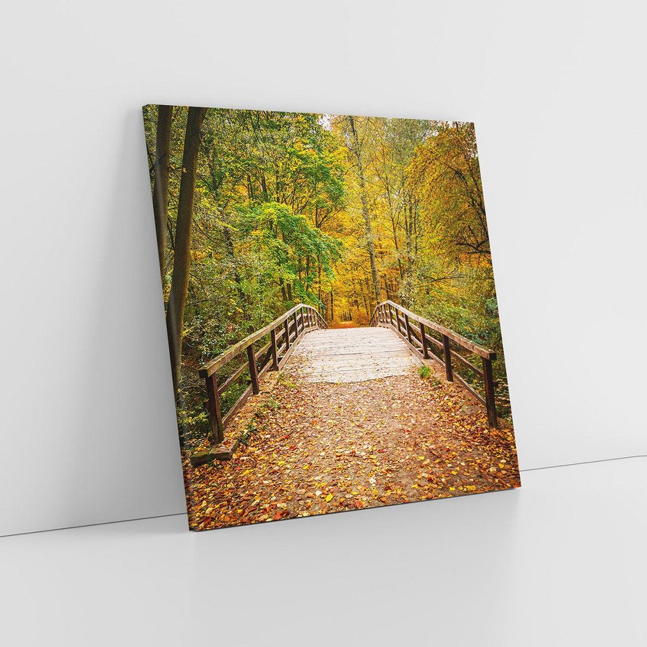 Obraz na płótnie 80x80 - Spacer Ścieżką w Las - ścieżka, spacer