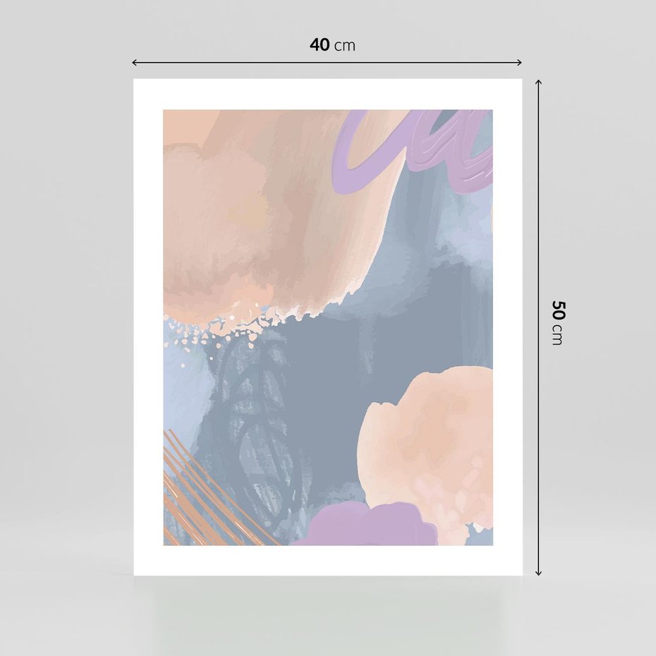 Plakat bez ramy 40x50 - Rozmyte Akwarelowe Marzenia - abstrakcyjne akwarelowe plamy, pastele