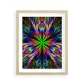 Plakat w ramie 40x50 - Witrażowa magia na płótnie - witraż, sztuka - rama drewno