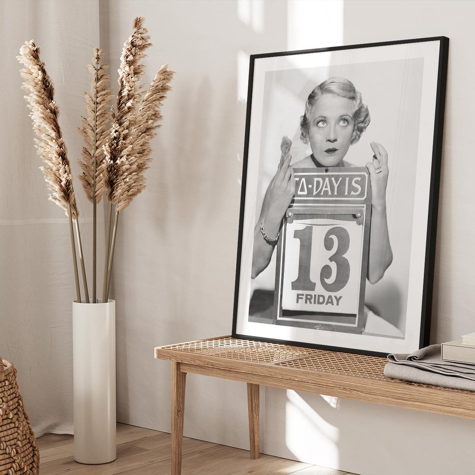 Plakat bez ramy 21x30 - Czy to Pech - retro zdjęcie, czarno białe