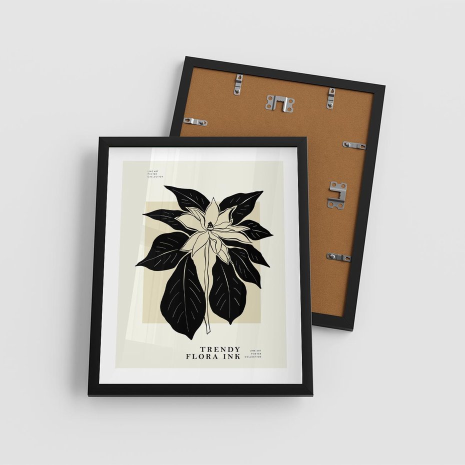 Plakat w ramie 40x50 - Melancholia przerywanych linii - wiaty, typografia - rama czarna