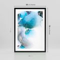 Plakat w ramie 50x70 - Elegancja Marmuru - marmur, błękit - rama czarna