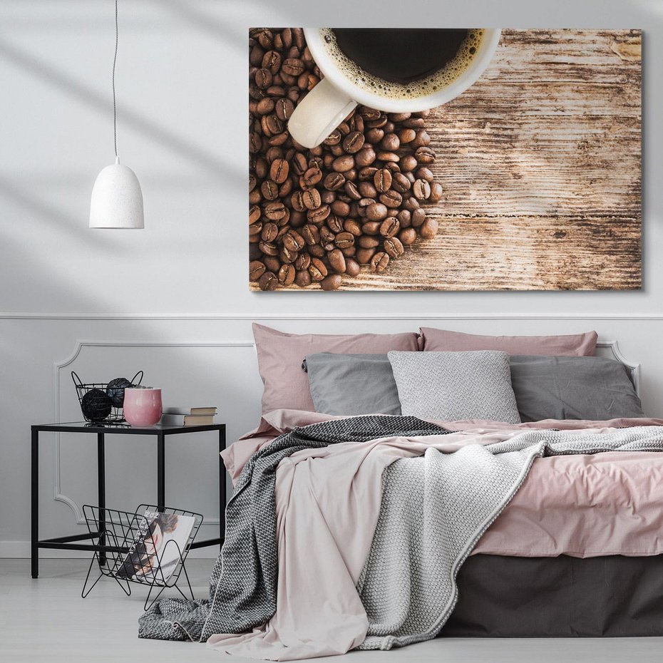 Obraz na płótnie 120x80 - filiżanka pełna aromatu - kawa, filiżanka